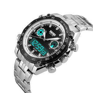 원래 브랜드 <span class=keywords><strong>Skmei</strong></span> <span class=keywords><strong>1204</strong></span> 디지털 석영 스테인레스 스틸 손목 시계 방수 시계 - Product Image 6