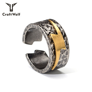 Craft Wolf <strong>Fashion</strong> <strong>Jewellery</strong> 316L Stainless Steel Flashing Lightning Ring - Product Image 2