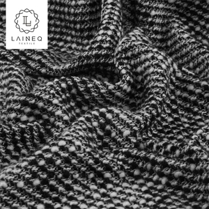 Noir et blanc boucle <span class=keywords><strong>fil</strong></span> afficher lourd d'origine haute teneur en laine haut <span class=keywords><strong>de</strong></span> gamme tweed manteau tissu usine ventes directes - Product Image 5