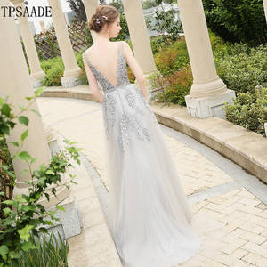 Di alta Qualità Con Scollo A V Appliques In Rilievo Paillettes Damigella D'onore Della Cinghia Vestito WF110 - Product Image 5