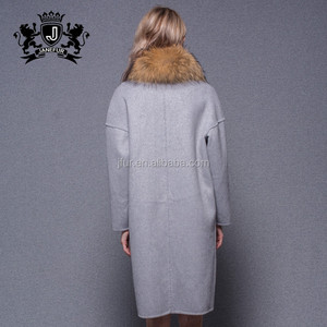 Moutons Col De Fourrure <span class=keywords><strong>Veste</strong></span> Fantaisie Conception De Chèvre Fourrure Brassard Vêtement de Femmes Double Face Manteau de Laine - Product Image 6