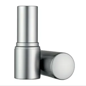 Embalagem de cosméticos de cor prata, luxo, personalizado, vazio, de alumínio, tubo de batom para maquiagem
