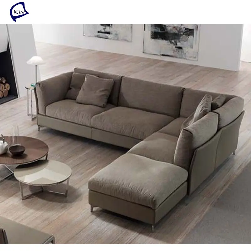 Conjunto de sofá de couro italiano sofá de couro chaise lounge