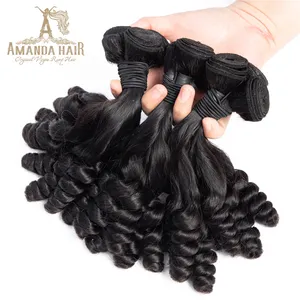 Amanda 7A 8A 9A 10A 11A Double Drawn Virgin Fumi Brazilian Human hair extensions Loose wave