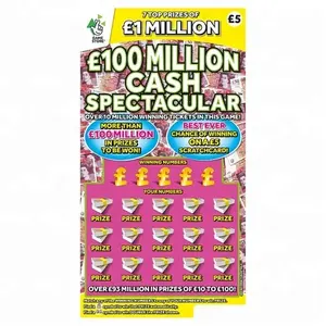 Kunden spezifische Scratch Off-Karten Gewinnen Sie $100 Millionen Streich Gewinnende Lotto scheine Scratch Cards Lotterie spiel