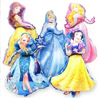 थोक के लिए राजकुमारी गुड़िया जमे हुए हीलियम पन्नी कार्टून गुब्बारा पार्टी जन्मदिन शादी की सजावट