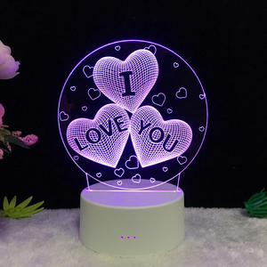 <span class=keywords><strong>3D</strong></span> Lampada Luce di Notte I Love You Illusione Ottica Glowing LED 7 Colori Che Cambiano di RGB Home Decor Camera Da Letto Lampade Da Tavolo per I Bambini - Product Image 6
