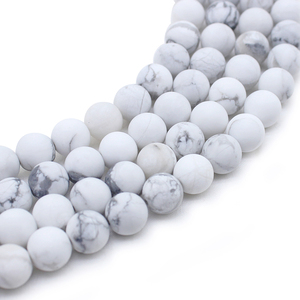 New bead opaca glassata bianco <span class=keywords><strong>howlite</strong></span> <span class=keywords><strong>pietra</strong></span> rotonda perline di <span class=keywords><strong>pietra</strong></span> per i braccialetti monili che fanno (AB1566) - Product Image 6