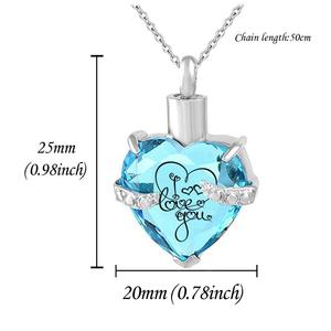 Gioielli cremazione Ceneri Ricordo 'Amore' Pendente di Cristallo Urna Collana per Le Ceneri Inciso Pendente Del Cuore <span class=keywords><strong>Keepsake</strong></span> - Product Image 2