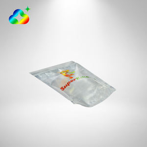 Logo boyutu özel baskılı koku geçirmez geri dönüşümlü ambalaj poşetleri gıda aperatif sıvı için fermuar ile şeffaf plastik dik duran poşetler - Product Image 3