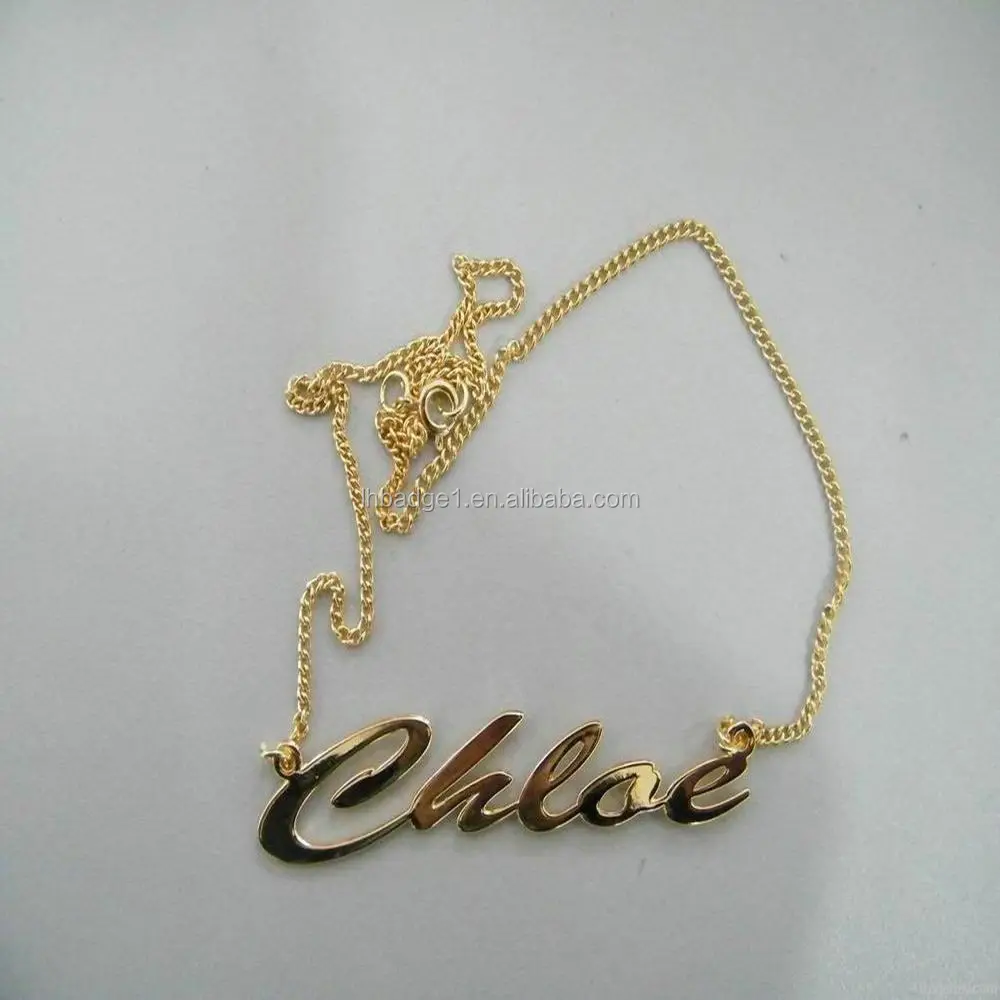 2014 gold chain letter necklace,custom metal letter pendant