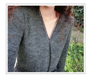 P18B67TR Maglione <span class=keywords><strong>Cardigan</strong></span> elegante da donna lavorato a maglia in Cashmere 100 cappotto lungo con bordo e <span class=keywords><strong>cintura</strong></span> in pelle - Product Image 4