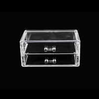 Organisateur de maquillage acrylique avec 2 tiroirs transparent empilable organisateur cosmétique boîte de rangement de bijoux organisateur de bureau commode usine