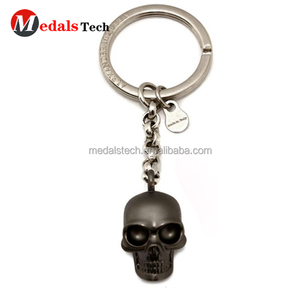 De alta calidad de diseño personalizado 3d negro Chapado en níquel cráneo de metal llavero - Product Image 2