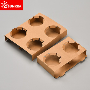 8oz 12oz 16oz <strong>Soup</strong> Cup Kraft Folded <strong>Tray</strong> Carrier - Product Image 2
