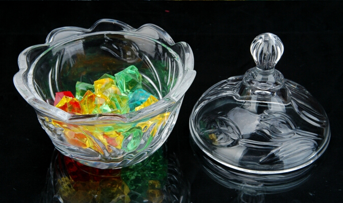wedding glass candy jar crystal glass jar with glass lid