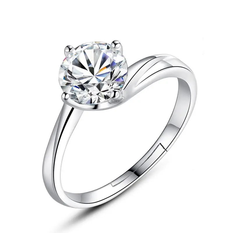 क्लासिक शादी के गहने महिला के लिए थोक मूल्य फैशन क्रिस्टल अंगूठी शेयरों बेच स्वीकार छोटी मात्रा के आदेश चांदी की अंगूठी