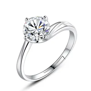 Joias de casamento clássico, para moças, preço, moderno, cristal, anel de prata, para aceitar a quantidade pequena, pedido