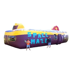 Trò chơi Bơm Hơi Không Gian Thu Thập Dữ Liệu Mê Cung Vui Inflatable Laser Tag Mê Cung để bán