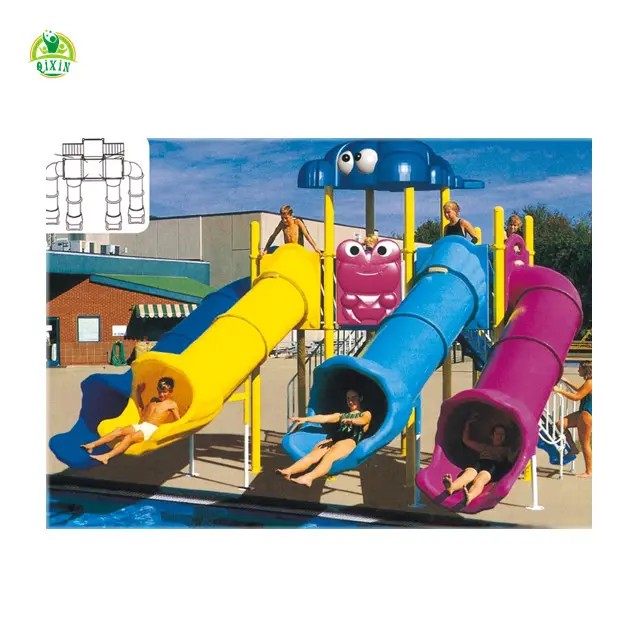 Kids funtastic large plastic water slide for sale,playground tube slides,swimming pool tube slide