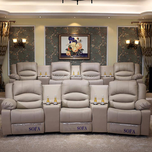 كرسي وأريكية مزدوج للمسرح المنزلي, كرسي وأريكية للمسرح المنزلي بمقعد مزدوج ، كراسي استلقاء سينما ، أثاث حديث ، جلد طبيعي ، كرسي استرخاء ، أثاث منزلي مزود بغلاف من الجلد الطبيعي - Product Image 5