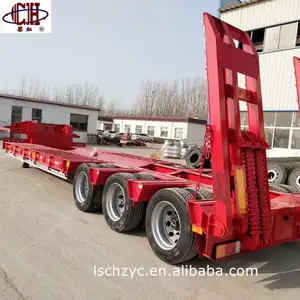 Popular Lowboy With Dolly Line Row Type Low Bed Semi Trailer For Machinery