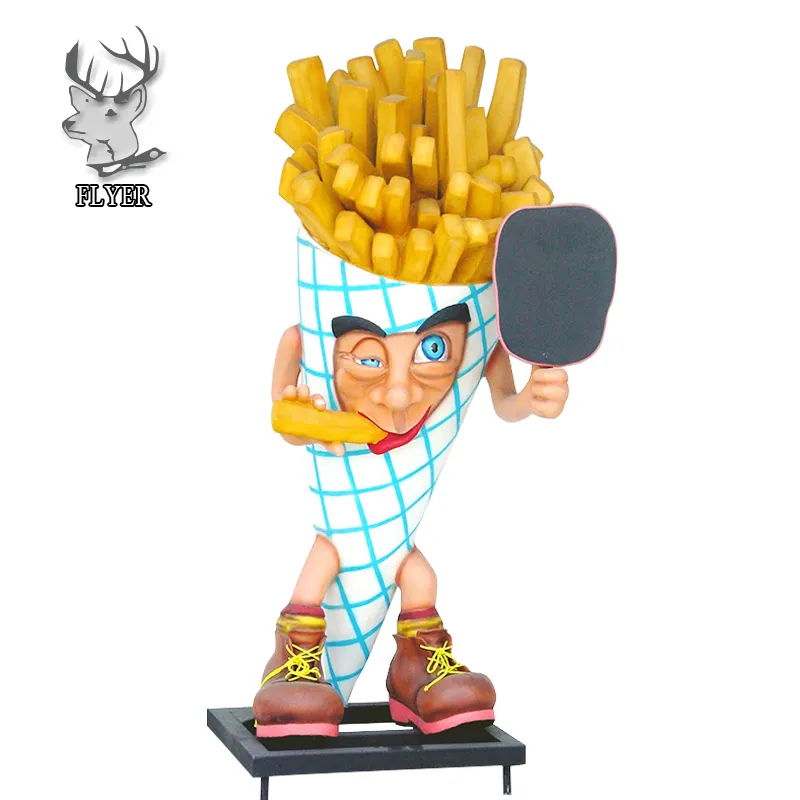Shop decoration fiberglass cartoon chips statue fiberglass French fries statue