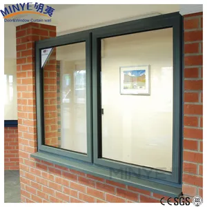 Handle-type aluminum casement window glass side hung windows