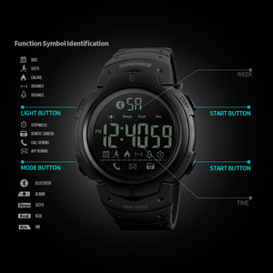 Montre connectée sportive pour homme <span class=keywords><strong>SKMEI</strong></span> <span class=keywords><strong>1301</strong></span> originale, montre numérique avec rappel, podomètre et alarme, bracelet en caoutchouc - Product Image 3