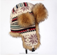 Sombrero de cazador ruso ushanka copo de nieve de piel sintética de invierno