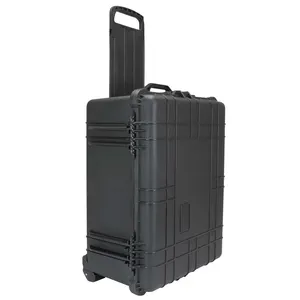 Big handle trolley hard PP plastic waterproof shockproof protective carrying case for instrument with wheels