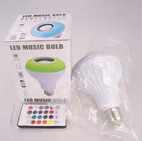 LED אלחוטי אור הנורה רמקול, RGB חכם מוסיקה הנורה E27 שלט רחוק 12W LED הנורה רמקול, led מוסיקה הנורה אלחוטי