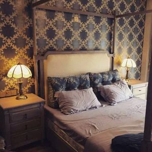 Letto con testata stile antico in legno queen king size letto matrimoniale all'ingrosso - Product Image 3