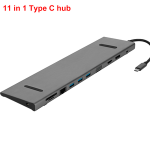 11 Trong 1 Cổng USB3.1 Adapter Để HDMI , DisplayPort , VGA , RJ45 <span class=keywords><strong>Ethernet</strong></span> , 3 USB3.0A , SD , TF, 3.5Mm Âm Thanh, Và Pd Loại C <span class=keywords><strong>Hub</strong></span> - Product Image 2