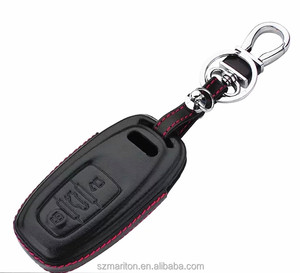 Housse de clé en cuir intelligente pour <span class=keywords><strong>Audi</strong></span> A3-A8 S4-S6 <span class=keywords><strong>Q5</strong></span> voitures fermeture suspendue porte-sac à clés élégant - Product Image 3