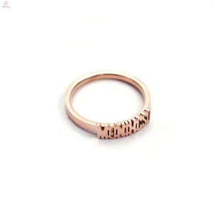 Wholesale Personalized Customize Stainless Steel Ring Jewelry Custom Nameplate Letter Design Gold Alphabet Name Rings