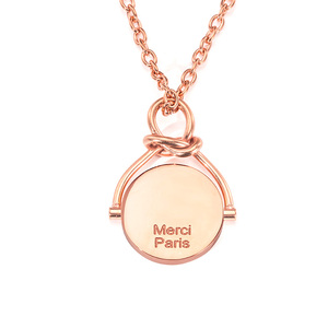 शिल्प भेड़िया गुलाब सोने के रंग गहने स्टेनलेस स्टील लटकन हार श्रृंखला - Product Image 2