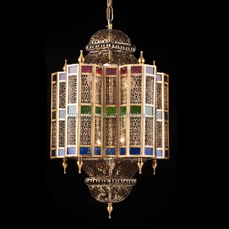 Brass Color Restaurant Hanging Ceiling Light Villa Iron Metal Chandelier Home Decor Pendant Lamp
