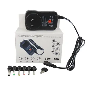 Universal Manual Adjustable Power Charger 3 V-12 V 30 W AC Adaptor AC/DC Rumah Tangga