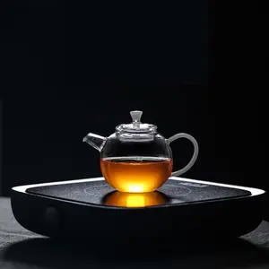 فريدة من نوعها غلايات شاي ، أبريق شاي زجاجي البورسليكات ، جولة الزجاج مصفاة شاي