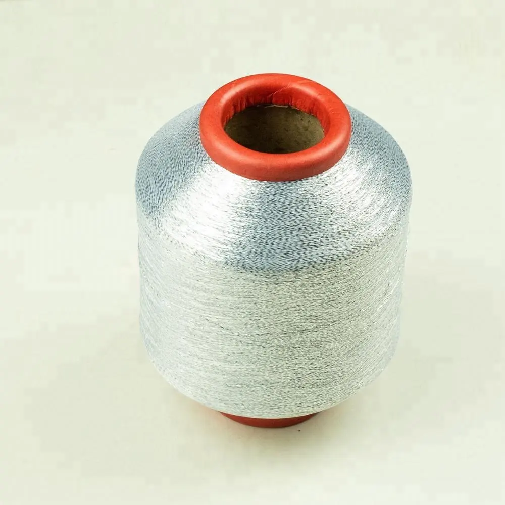 2018 silver lurex fabric metallic yarn silver coated metal yarn
