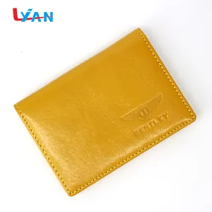 Amarillo slim bolsillo cartera pequeña de cuero sintético cartera