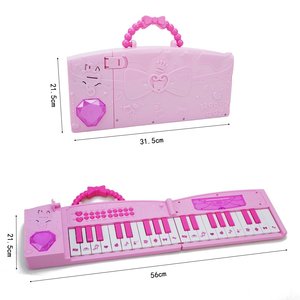 Piano Electrónico Plegable Musical de 37 Teclas con Micrófono - Juguete de Mezcla de Melodías, Piano Eléctrico Plegable Rosa Princesa - Product Image 2