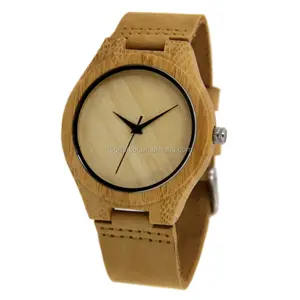 Bamboo Watch with Leather Strap Mens Cool Wooden watch