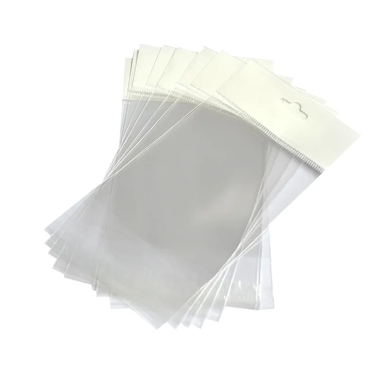 BOPP clear plastic zak/poly bag voor sticker schilderen met hang gat en zelfklevende