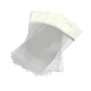 BOPP clear plastic packaging bag/ poly bag for sticker painting with hang hole and self adhesive