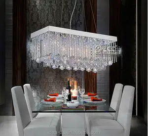 Luxe Crystal Prisma Vierkante Platte Moderne Hanger Led Kroonluchter