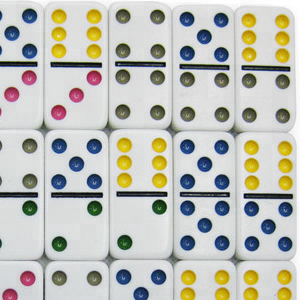 Dominos en mélamine de taille jumbo à double numéro neuf avec pièces à pois de couleur ivoire pour <span class=keywords><strong>jeux</strong></span> et ensembles à grande échelle (écologique) - Product Image 3