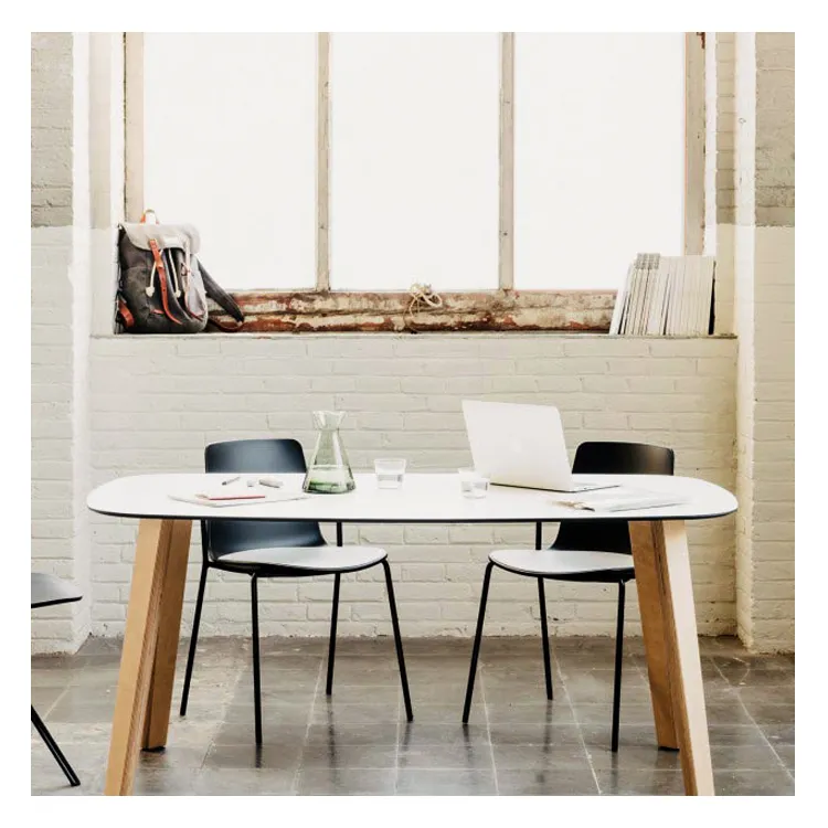 Mesa de comedor HPL Hpl, gran oferta, muebles para el hogar blancos, mesa de comedor plegable de madera moderna impermeable de alta calidad para fiesta