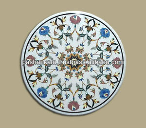 Pietra Dura Marble Inlay <b>Table</b> <b>Top</b> , <b>Stone</b> Inlaid <b>Table</b> <b>Top</b> - Product Image 1